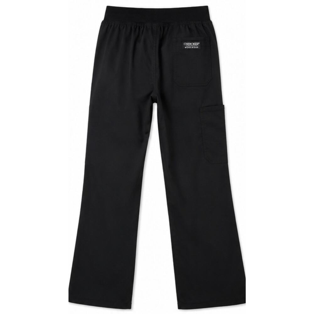 Cherokee Workwear Black Scrub Set Women’s Small Mock Wrap Cargo Medical Uniform - Picture 2 of 3